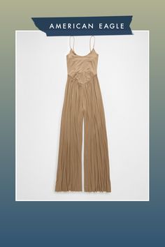 Super soft knit/Spaghetti straps/Scoop neck/Front pocket Free People Jumpsuit Outfit Fall, Free People Jumpsuit Styled, Free People Jumpsuit One Piece, Free People Jean Jumpsuit, Brown Overalls Aerie, White Jeans Men, Athletic Fit Jeans, Curvy Jeans, Jean Trends