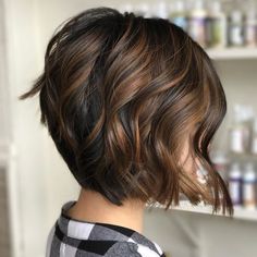 Light Brown Highlights for Black Bob Brown Balayage Bob, Chocolate Brown Hair Dye, Bob Hair Color, Hair Color Chocolate, Chocolate Brown Hair Color, Chocolate Hair, Chocolate Brown Hair, Brown Balayage, Brown Hair With Highlights