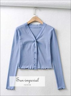 Women Blue V Neck Buttoned Long Sleeves T-shirt Slim Fit top with Trimming detail Blouse Cheap Cute Long Sleeve Blouse, Cheap Button-up Tops For School, Cheap Casual Shirt For School, Casual Cheap Shirt For Dance, Cheap Blue Cotton Tops, Cheap Casual Shirt For Dance, Cheap Trendy Light Indigo Tops, Cheap Blue Shirt With Collared Neckline, Cheap Blue Shirt With Front Print