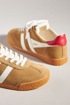 Retro Suede Sneakers With Cushioned Footbed, Retro Low-top Suede Sneakers, Vintage Suede Sneakers With Gum Sole, Retro Suede Sneakers With Rubber Sole, Vintage Brown Suede Sneakers, Vintage Suede Sneakers With Round Toe, Gola Sneakers, Shoe Aesthetic, Sneakers Patterns