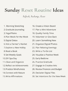 Creating a Sunday reset routine is important for starting the new week off on the right foot. It can help you feel more organized, focused, and reduce stress levels. Save this Sunday reset routine checklist for inspiration! Reset Routine Checklist, Reset Ideas, Sunday Reset Routine, Weekly Reset, Sunday Rest, Reset Routine, Sunday Routine, Sunday Reset, Routine Checklist