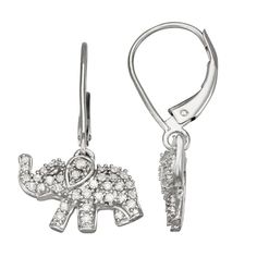 Charm yourself with these adorable HDI Sterling Silver 3/8 Carat T.W. Diamond Elephant Earrings. Click on this JEWELRY & WATCHES GUIDE to learn about fit, styles, materials and more! Charm yourself with these adorable HDI Sterling Silver 3/8 Carat T.W. Diamond Elephant Earrings. Click on this JEWELRY & WATCHES GUIDE to learn about fit, styles, materials and more! FEATURES Length: 8.19 mm x 2.31 mm Backings: post Nickel free Metal: sterling silver Plating: rhodium Finish: polished Packaging: boxe Nickel-free White Gold Fine Jewelry Earrings, Fine Jewelry Silver Earrings With Lever Back, Silver Round Cut Earrings With Lever Back, Silver Sterling Diamond Earrings With Lever Back, Silver Round Cut Earrings With Lever Back Ear Wires, Pandora Elephant Charm, Nickel-free Sterling Silver Novelty Earrings, Elephant Earrings Studs, Elephant Pendant Necklace