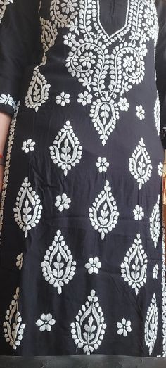 Chikankari kurta , handmane Gift for girls, birthday gift, Size free Only 1 available Traditional Block Print Kurta For Festival, Festive Cotton Kurta With Short Sleeves, Anarkali Kurta With Chikankari Embroidery For Festivals, Black Cotton Kurta With Traditional Patterns, Traditional Short Sleeve Kurta For Navratri, Festive Kurta For Navratri With Short Sleeves, Festive Short Sleeve Kurta For Navratri, Navratri Kurta With Short Sleeves, Festive Short Sleeve Cotton Kurta