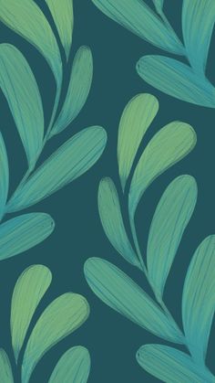 green leaves on a dark blue background