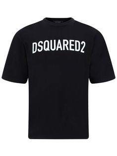 900 DSQUARED2 Dsquared2 Logo Cotton Tee Brand Monogram, Stylish Logo, Monochrome Pattern, Bold Logo, Pant Shirt, Black Logo, Sporty Style, Fashion Labels, Denim Top