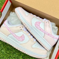 These Shoes Come In Women’s Size: Women’s 6 = 4.5 Youth Women’s 7 = 5.5 Youth Select Youth’s Size To Check Out Brand New Original Box Super Cute Colorway 100% Authentic Ship In 24hrs Final Sale Trendy Nike Custom Sneakers With Round Toe, Nike Designer Sneakers With Round Toe, Pink Paisley, Pink Brand, Nike Dunk Low, Pink Pearl, Dunk Low, Kids Nike, Nike Dunk