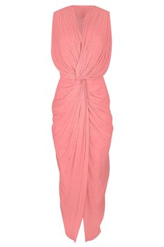 COSTARELLOS-Franca Dress - Blossom Pink- Draped Midi Dress, Draped Midi Dresses, Designer Drapes, Pink Midi Dress, Mid Length, Greece, Blossom, Top Brands, Cocktail Dress