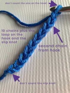 crochet instructions for how to hook yarn