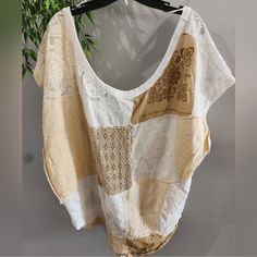 Nwt Free People Intimately Lace Embroidered Top. Oversized Top, Beautiful Detail, In Color Vintage Combo And Nectar, Size Small Embroidered Lace Top, Color Vintage, Oversized Top, Embroidered Shirt, Embroidered Top, Sewing Inspiration, Cream White, Free People Tops, Free People