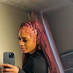 Pretty Lifestyle, Red Weave Hairstyles, Red Braids, Pretty Braids, Black Ponytail Hairstyles, Cute Braided Hairstyles, Dyed Hair Inspiration, Braids Hairstyles Pictures, Braided Cornrow Hairstyles