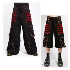 Stand out in style with these New Gothic Black & Red Electro Tripp Bondage Punk Rock Dead Threads Baggy Pants! 🔥 Perfect for casual outings or party nights. Made with lightweight denim fabric, featuring straps and plenty of pockets. Embrace the punk and metal vibes! #PunkRock #GothicFashion #Pants #PartyStyle #UniqueLook 🖤🔴 Red Black Outfit, Deathrock Fashion, Tripp Pants, Horror Punk, Pants Outfit Men, Square Pants, Emo Outfits, Punk Outfits, Emo Fashion