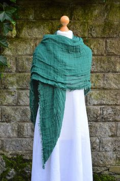 This pure green linen scarf is a perfect accessory for winter, spring outfits. Put on this green detail and feel gorgeous and comfortable or give somebody it as a gift to prove how much you love them. LINEN SCARF SPECIFICS: ○ Size: 144x152 cm / 57x59 inches. ○ Color: green. Please pay attention, colors might vary due to computer monitor settings and lightening. ○ Materials: 100% linen (softened and washed). ○ Ready to ship. ○ If you want to change any detail: color, size or style, do not hesitat Winter Spring Outfits, Green Shawl, Linen Shawl, Evening Wrap, Evening Wraps, Natural Bedding, Linen Scarf, Linen Scarves, Scarf For Women