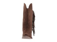 The stunning Brianna cowgirl boot is a versatile Western essential. Featuring exquisite synthetic suede leather and intricate fringe detailing, this pull-on style adds flair to any outfit. Soft lining and cushioned insoles keep feet comfortable all day. A stacked heel and rubber outsole provide traction whether riding horses or dancing the night away. Capture the country charm of the American West with the Brianna boot! Fall Fringe Boots With Snip Toe, Brown Western Boots With Tassels, Bohemian Suede Boots With Fringe, Bohemian Suede Fringe Boots, Bohemian Style Fringe Suede Boots, Leather Fringe Boots For Fall, Leather Fringe Boots For Rodeo, Brown Leather Fringe Boots, Western Suede Fringe Boots