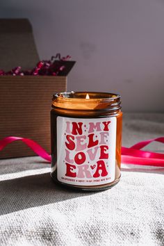 In My Self Love Era Candle | Cute Valentines Day Decor | 8 oz Grapefruit Mint Soy Candle | Non Toxic Scented Candle The Gift Gala Shop Candle Co. Valentine Gifts For Girls, Amber Jar Candle, Single Humor, Best Love Stories, Amber Jars, Funny Candles, Girls Valentines, Exclusive Gift, Candle Shop