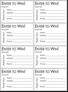 the printable ticket to win is shown