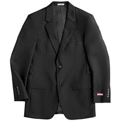 Highlight the sophistication of your upscale establishment with this Henry Segal men's customizable black suit jacket. Featuring a classic notch lapel, this jacket delivers a clean, formal look that is sure to elevate the overall presentation at your upscale restaurant, resort, or hotel. Made with an 11 / 11.5 oz. blend of 55% polyester and 45% wool, it is lightweight while still maintaining an elegant appearance, making it an ideal choice for attendants, hosts, and front-of-house staff members. Professional Black Outerwear For Business, Tailored Black Sport Coat For Business, Professional Black Formal Outerwear, Black Professional Formal Outerwear, Black Professional Outerwear For Formal Occasions, Black Outerwear With Suit Collar For Business Meetings, Black Notch Lapel Sport Coat For Business Casual, Formal Solid Sport Coat With Welt Pockets, Business Black Sport Coat With Pressed Crease