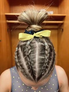 Netbal Hairstyles, Diving Hairstyles, Easy Gymnastics Hairstyles, Gymnastics Competition Hair, Lax Hair, Lacrosse Hair, Gymnastics Meet Hair, Gymnastics Hairstyles, Athletic Hair