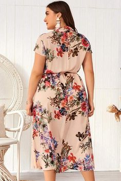 Stylish Flowers Print Shirt Dress Elegant Black Pants, Plus Size Shirt Dress, Flower Print Shirt, Casual Dresses Plus Size, Plus Size Fall Outfit, Plus Size Fall Fashion, Print Shirt Dress, Vestido Plus Size, Flowers Print