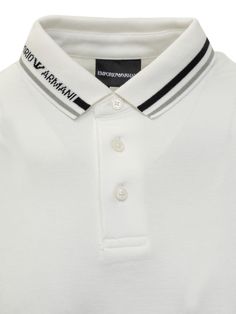 100% Cotton Designer White Tops With Ribbed Collar, Designer Cotton Tops With Ribbed Collar, Designer White Collared Top, Formal Cotton Tops With Ribbed Collar, Polo T Shirt Design, Armani Polo, Armani Brand, John Lobb, Polo Club