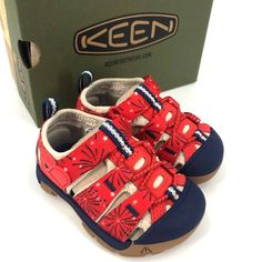 New With Tags Keen Baby H2 Washable Water Friendly Sandals Sz 4 (19 Eu) Red / Blue (Patriotic) Item Is From A Clean And Smoke Free Environment. Questions Welcome, Thanks For Looking! Playful Outdoor Sandals For Summer, Red Sandals For Spring Outdoor Activities, Red Sandals For Outdoor Spring Activities, Red Sandals For Spring Outdoor Use, Red Sandals For Outdoor Spring Use, Red Outdoor Sandals For Spring, Adjustable Non-slip Red Sandals, Playful Red Open Toe Sandals, Casual Non-slip Red Sandals