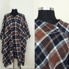 Ruana Cloak, Wrap Cloak, Ruana Wrap, Plaid Capes, Celtic Style, Wool Cape, Wrap Coat, Wool Plaid, Tartan Plaid