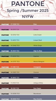 2024 Color Trends Pantone, Wgsn Color Trends Ss25, Ss 25 Color Trends, 2025 Spring Summer Fashion Trends, 2025 Spring Color Palette, Color Palette 2025 Fashion, Summer 2025 Color Trends, Spring 2025 Color Palette, Spring 2025 Outfit Ideas