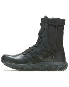 Leather Boots With Zipper For Outdoor Activities, Leather Boots With Zipper Closure For Outdoor Activities, Leather Waterproof Boots With Zipper For Outdoor, Leather Tactical Boots For Outdoor Work, Functional Leather Combat Boots With Round Toe, Rubber Boot, Work Boots Men, Tactical Boots, Wood Bridge