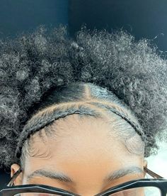 Plaited Hairstyles For Black Women Natural Hair, Two Cornrows With Puff, Cornrow Into Ponytail Natural Hair, Braided Puff Hairstyles Black Women, Cute Hairstyles For Natural 4c Hair, Easy Braided Styles For Black Women, 2 Cornrows Into Puff, 2 Braids With Puff Natural Hair, Front Braid Hairstyles For Short Hair