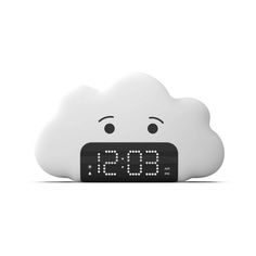 the alarm clock is in the shape of a cloud