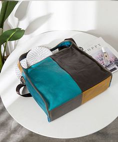 Fine Blue Patchwork Paitings Calf Leather Messenger BagThis bag is made of fine Calf Leather fabric.Measurement: 34cm/13.26" * 41cm/15.99" * 13cm/5.07"Zip up closure. Inside pockets. Leather Messenger Bag, Leather Messenger, Leather Fabric, Inside Pocket, Calf Leather, Messenger Bag, Coin Purse, Zip Ups, Wallet