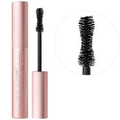 An intensely black volumizing mascara for the sexiest, most defined lashes possible.Formulation Type: Volumizing, Curling, LengtheningHighlighted Ingredients: - Film-Forming Polymer: Locks curl in place. - Acacia Senegal Tree Extract: Sets volume. - Collagen: Provides a plumping effect. Ingredient Callouts: Free of parabens. It is also vegan, gluten-free, and cruelty-free. What Else You Need to Know: This formula thickens, lengthens, and curls after just one coat. Inspired by the curves of a wom Best Volumizing Mascara, Mascara Too Faced, Glitter Shadow, Beginners Eye Makeup, Volumizing Mascara, Mascara Makeup, Sephora Beauty, Lengthening Mascara, Lip Injections