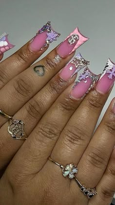 Duck Bill Nails, Poppin Nails, Nails Sets, Medium Nails, Duck Bill, Cute Acrylic Nail Designs