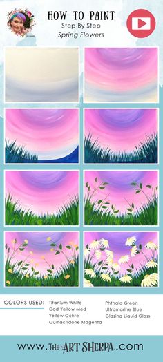 how to paint spring flowers with acrylic paints in the art sherpa