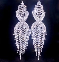 Wedding Jewelry - Silver Rhinestone Bridal Earrings Crystal Bridal Earrings, Silver Wedding Jewelry, Rhinestone Wedding, Rhinestone Bridal, Silver Rhinestone, Faceted Crystal, Wedding Earrings, Bridal Earrings, Exquisite Design