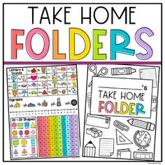 take home folders with the text take home folders on it and an image of a