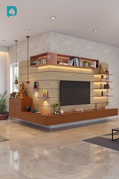 6 Super Small Mandir Design Ideas to Consider With Tv Unit Simple Hall Interior Design, Temple Design For Home, Indian Home Design, Interior Design Your Home, Hall Interior Design, Room Door Design, Hall Interior, Living Room Partition Design