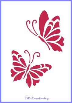 two red butterflies with swirls on the wings