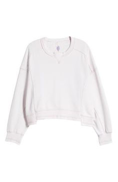 A boxy fit lends relaxed energy to this slightly cropped cotton-blend sweatshirt. 21 1/2" length (size Medium) Crewneck Long sleeves 80% cotton, 20% polyester Machine wash, tumble dry Imported Fp Movement, Free People, Cotton Blend, Nordstrom, Long Sleeves, Size Medium, Crew Neck, Energy, Collage