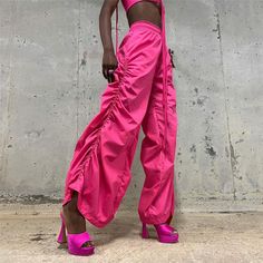 Imi Studios, Parachute Pants Women, Loose Trousers Women, Rave Pants, Trouser Pattern, Street Shooting, Hip Lifts, Casual Bottoms, Loose Trousers