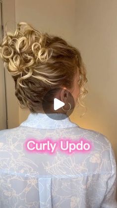 Easy Updo For Curly Hair Natural Curls, Easy Updo For Medium Curly Hair, Curly Bob Updo Hairstyles, Quick Updos For Curly Hair, Messy Updo For Curly Hair, Layered Curly Hair Updo, French Twist Updo Curly Hair, Mid Length Curly Hair Updo Easy, Curly Hair Updo Casual