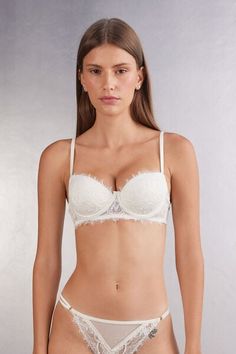 Sofia balconette bra made with a refined and sophisticated lace combined with a soft dotted mesh tulle. Satin trim details. Balconette Bra, Bustiers, Trim Detail, Bra Women, Kimonos, Shapewear, Sofia, Bralette, Lingerie