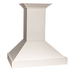 an image of a white stove hood on a white background