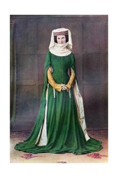 size: 24x16in Giclee Print: Lady's Dress, 14th Century : Artists Edward Iii, British Costume, Century Dress