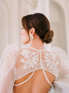 bridal hairstyle bun inspiration bridal dress Romantic Curls, Bridal Hair Inspiration