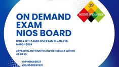 an advertisement for the exam on demand exam nios board, march 24, 2012