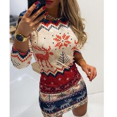 Material: Polyester Gender: Women Sleeve Length:Long Sleeve Color: Photo Color Size: S, M, L, XL, XXL Cute Outfits For Thanksgiving, Outfits For Thanksgiving, Martin Cooper, Printed Bodycon Dress, Sleeve Bodycon Dress, Christmas Print, Slim Dresses, Trend Fashion, Long Sleeve Bodycon