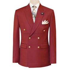 Maroon double breasted suit with golden buttons – Uomo Attire Luxury Double-breasted Suit For Semi-formal Occasions, Gold Blazer With Double Button Closure And Notch Lapel, Gold Formal Blazer With Double Button Closure, Double-breasted Blazer With Gold Buttons For Business, Luxury Burgundy Blazer For Formal Occasions, Luxury Double-breasted Three-piece Suit For Semi-formal Occasions, Luxury Double-breasted Three-piece Suit, Gold Blazer With Double Button Closure For Business, Gold Business Blazer With Double Button Closure