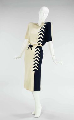 Navy And White Dress, Costume Collection, Mode Vintage, Historical Fashion