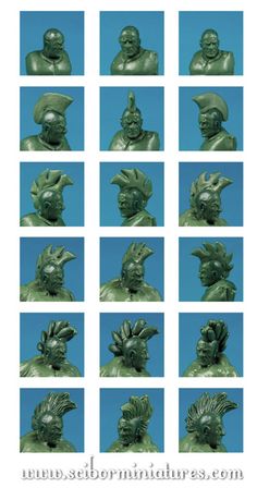 several images of the head and shoulders of a statue