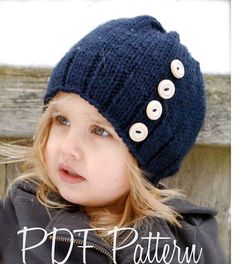 Knitting PATTERN-The Hudson Hat (Toddler, Child, Adult sizes) Velvet Acorn, Childrens Hats, Knitted Wit, How To Purl Knit, Knitting For Kids, Knitted Hat, Knit Or Crochet, Loom Knitting, Knitting Inspiration